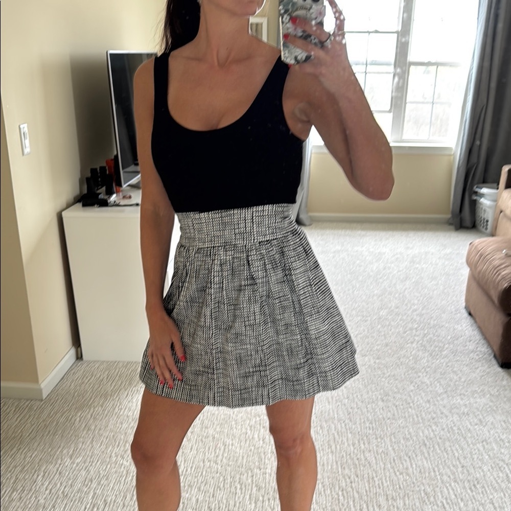 Black and white plaid mini